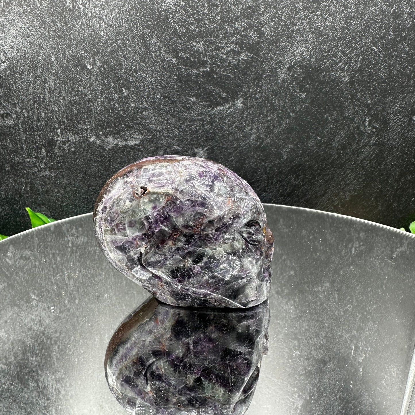 Small Amethyst with Sphalerite Alien Skull