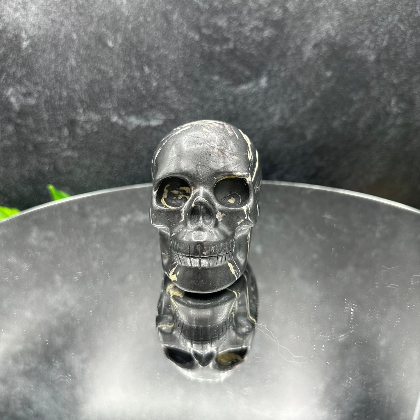 Chrysoprase Magnetite Skull