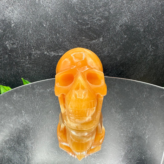 Orange Calcite Skull