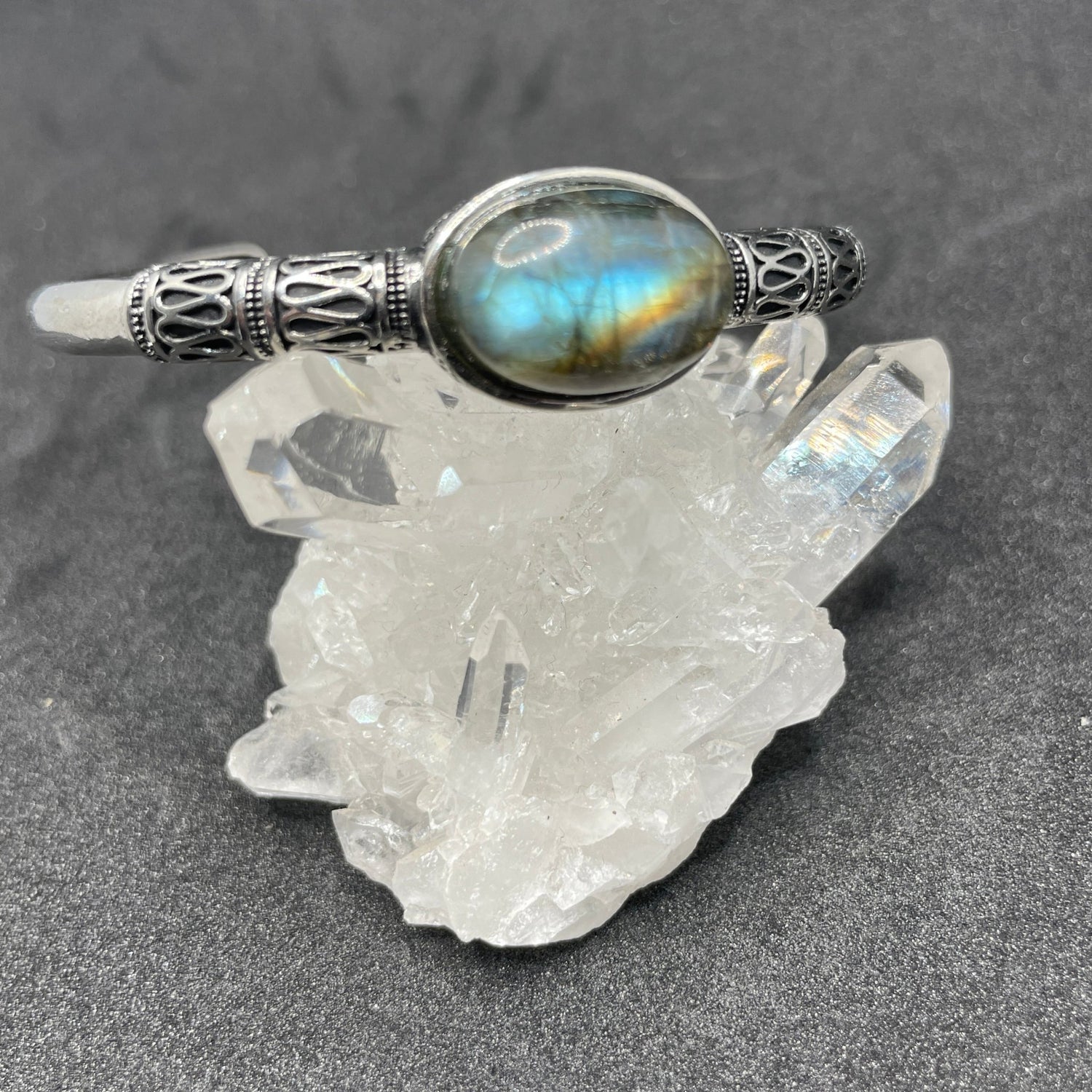 Labradorite Adjustable Plated Copper Bracelet - Sage & Magic