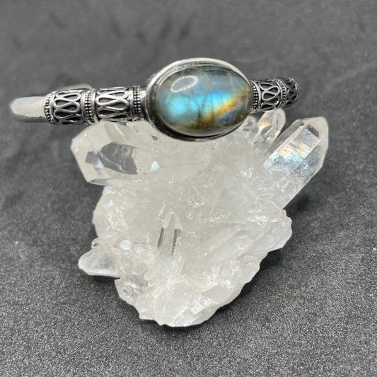 Labradorite Adjustable Plated Copper Bracelet - Sage & Magic