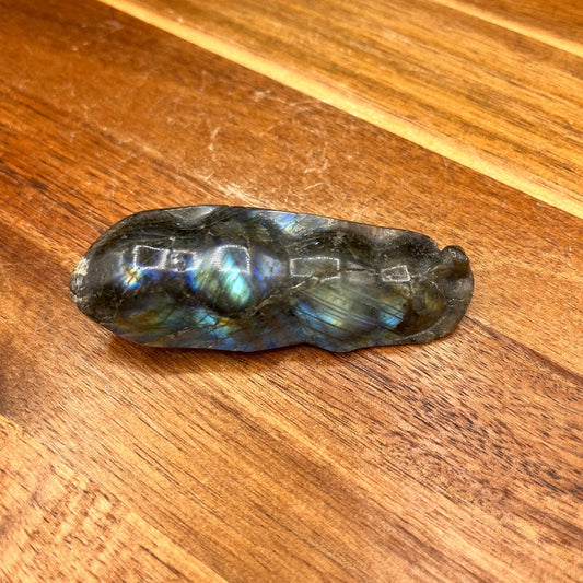 Labradorite Bat on Pea Pod Carving - Sage & Magic