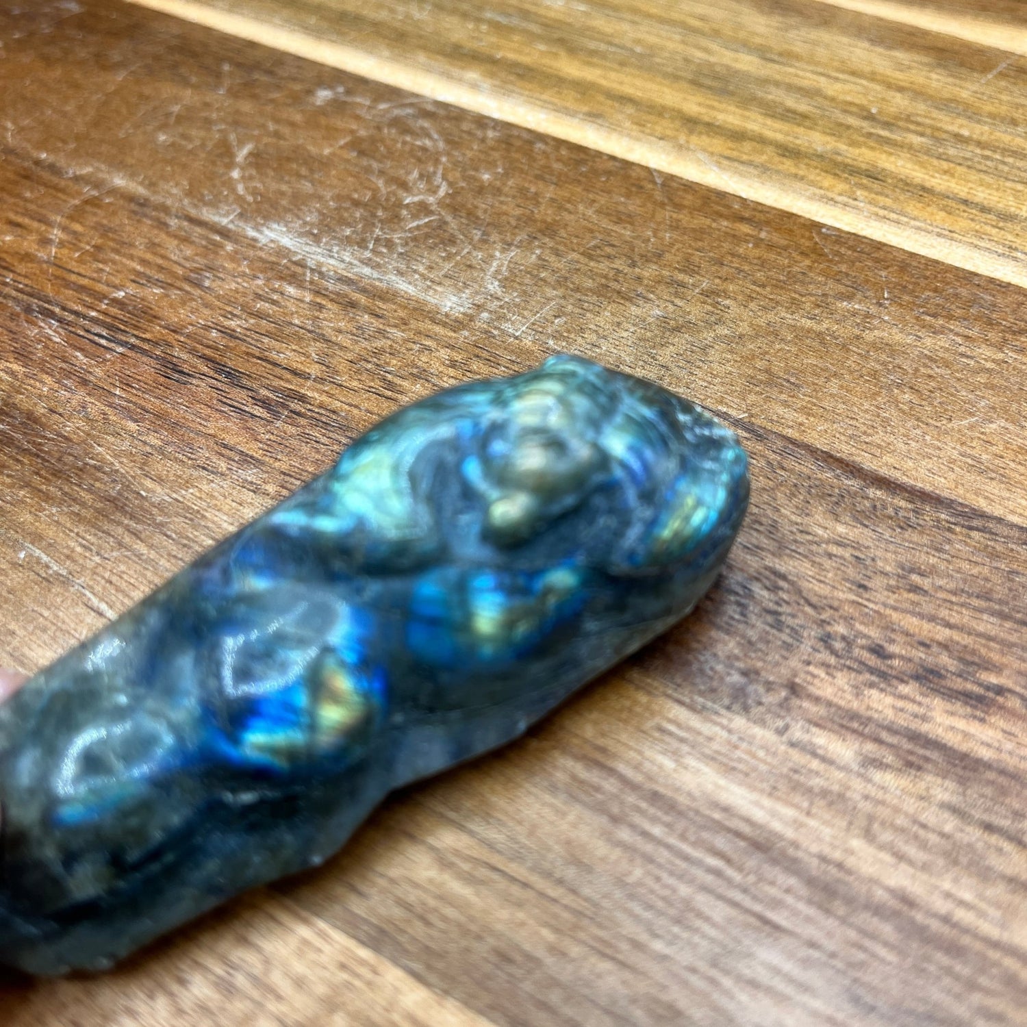 Labradorite Bat on Pea Pod Carving - Sage & Magic