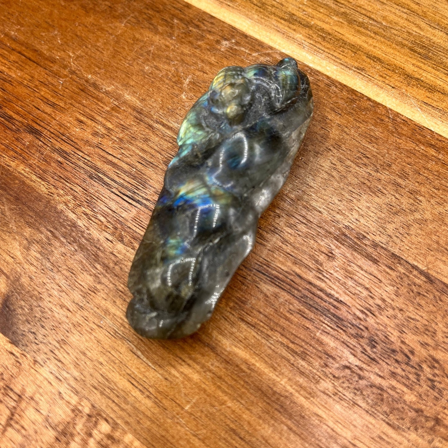 Labradorite Bat on Pea Pod Carving - Sage & Magic