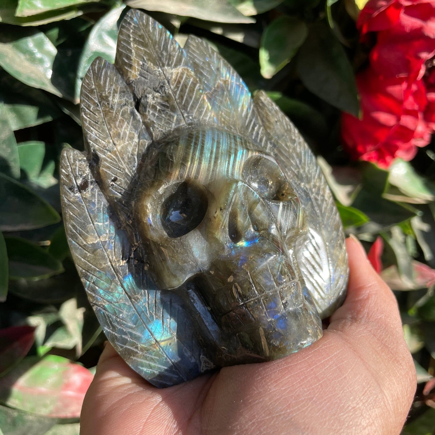 Labradorite Chief Skull - Sage & Magic