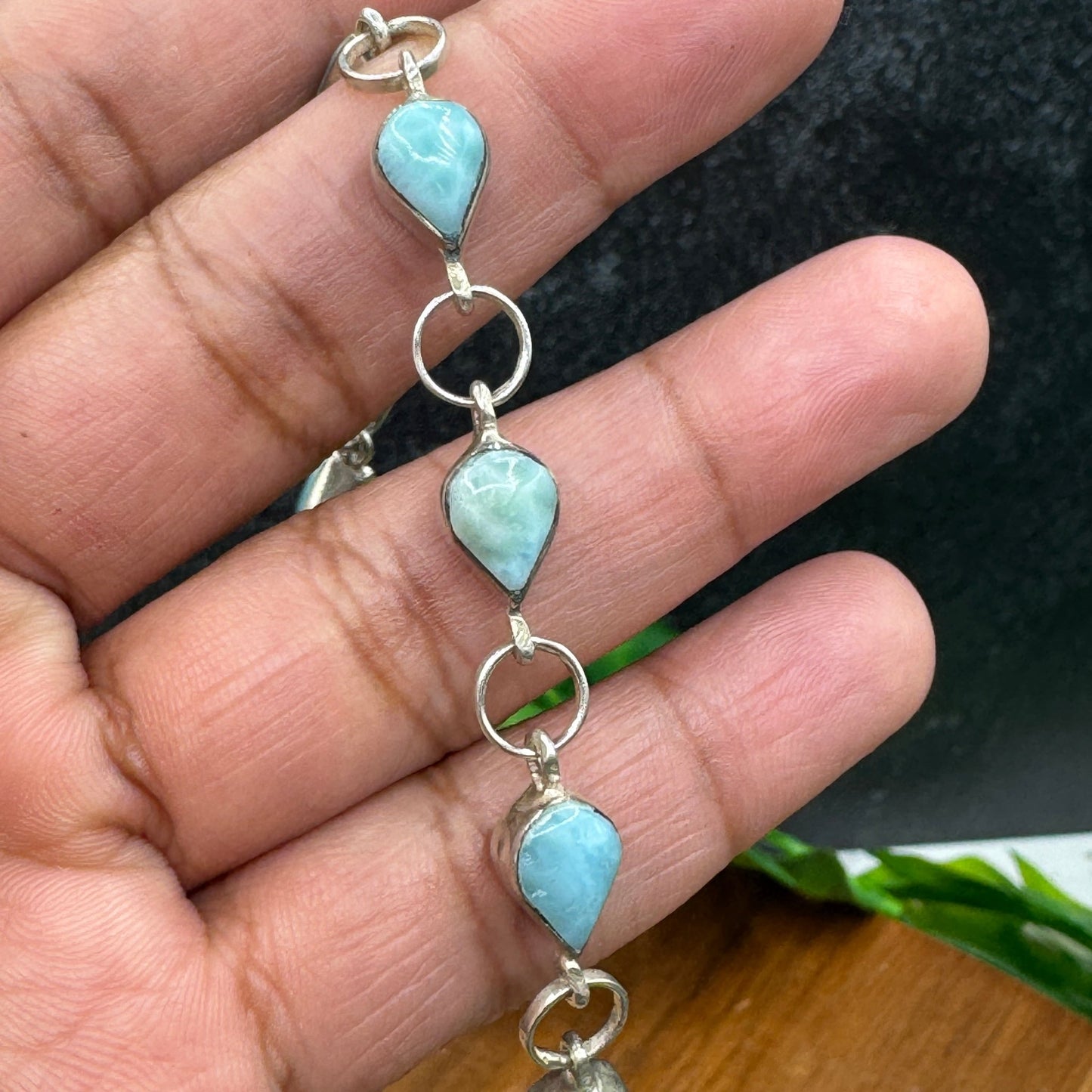 Larimar Teardrop Bracelet - Sage & Magic