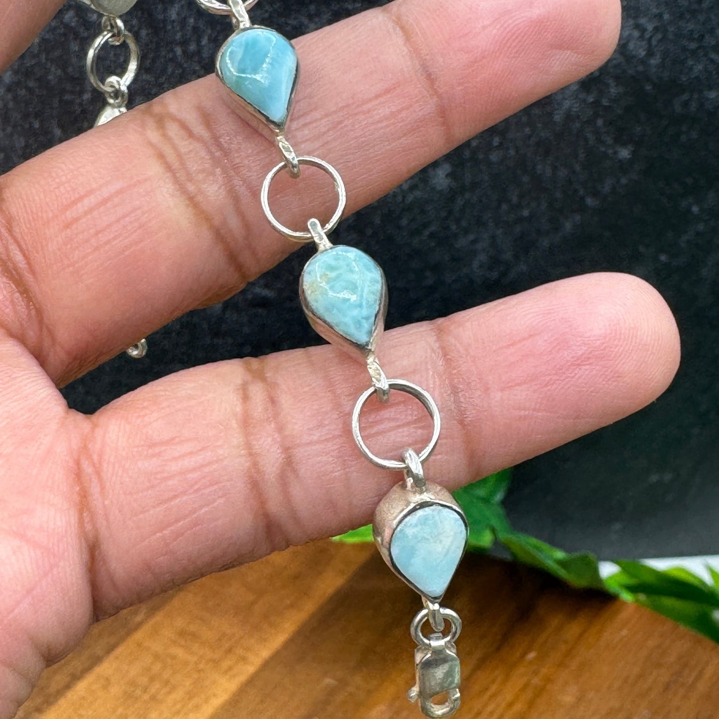 Larimar Teardrop Bracelet - Sage & Magic