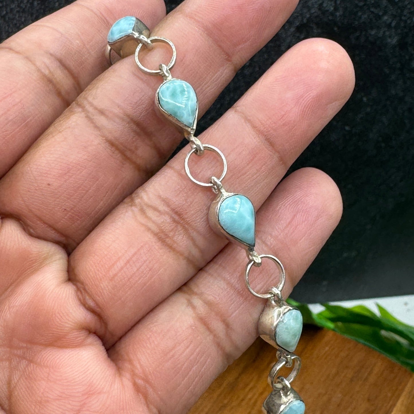 Larimar Teardrop Bracelet - Sage & Magic