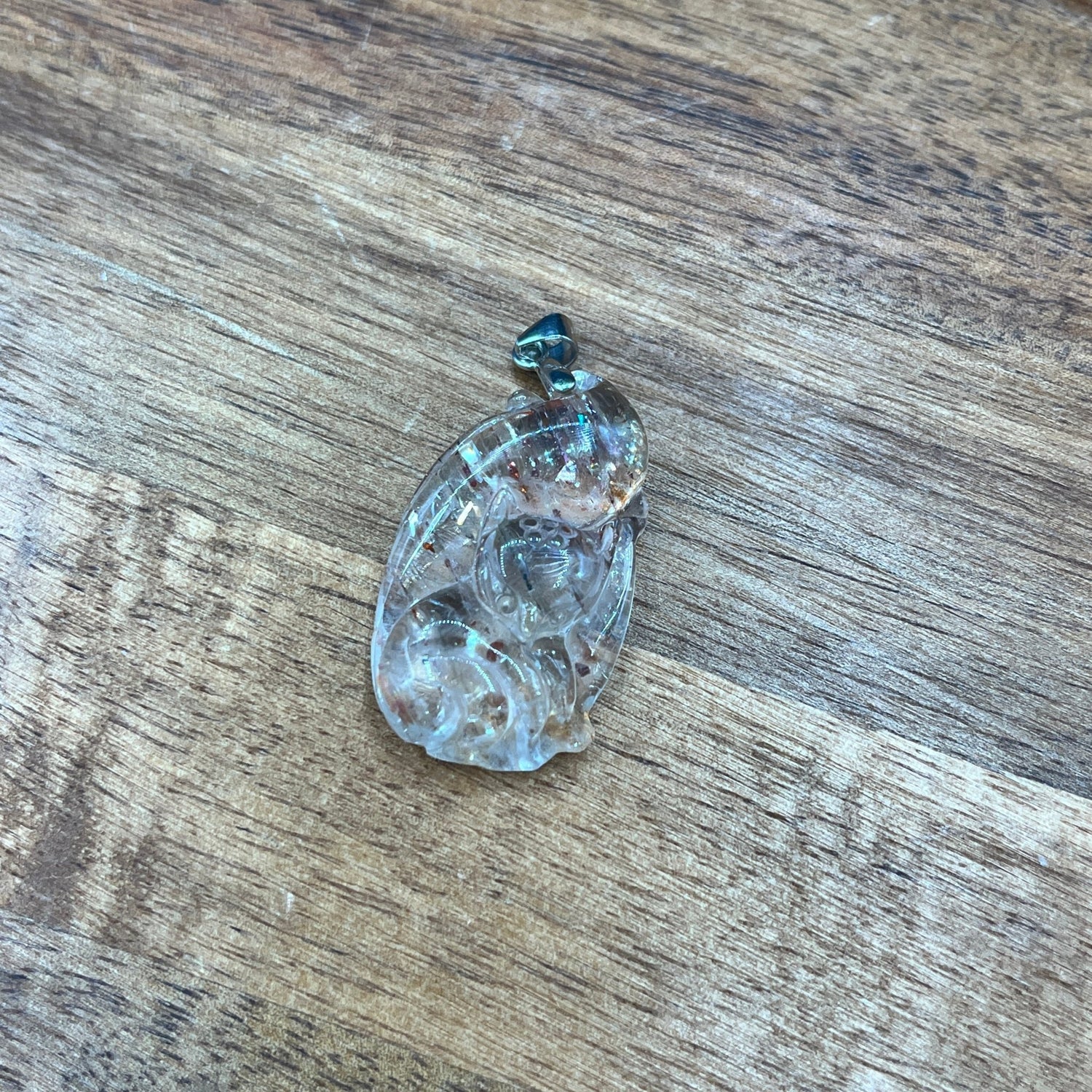 Lattice Sunstone 9 Tail Fox Pendant - Sage & Magic