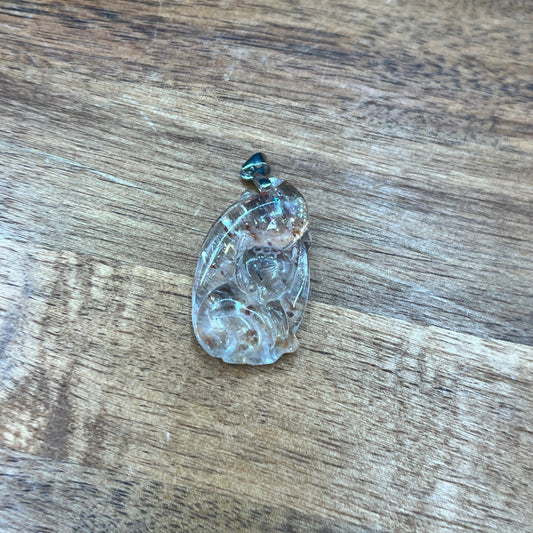 Lattice Sunstone 9 Tail Fox Pendant - Sage & Magic