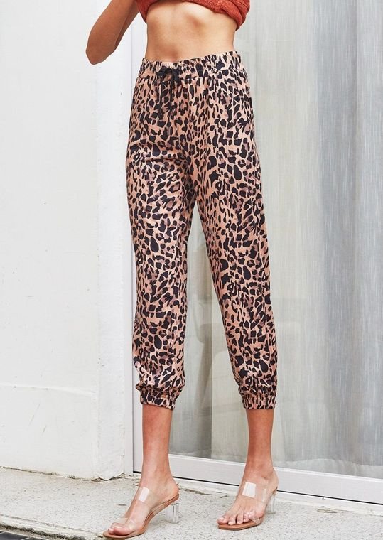 Leopard Print Drawstrings Leopard Print Drawstring Lux Pants - Apparel - Sage & Magic