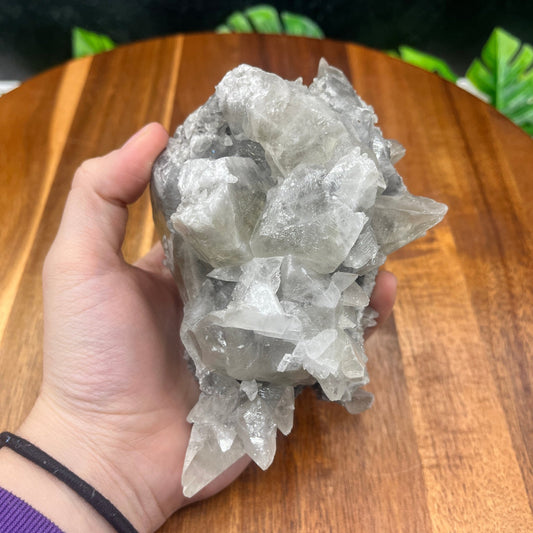 Light Grey Dogtooth Scalenohedral Calcite Specimen - Sage & Magic