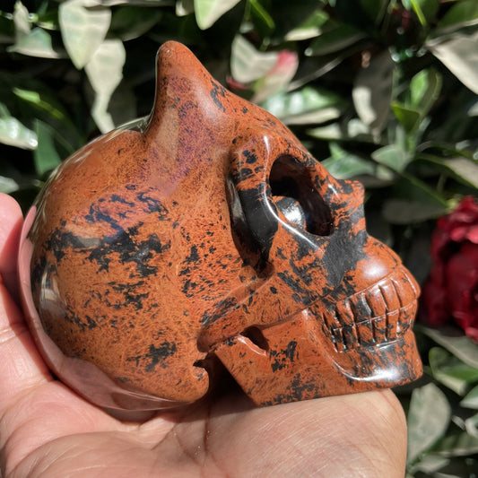 Mahogany Obsidian Demon Skull - Sage & Magic