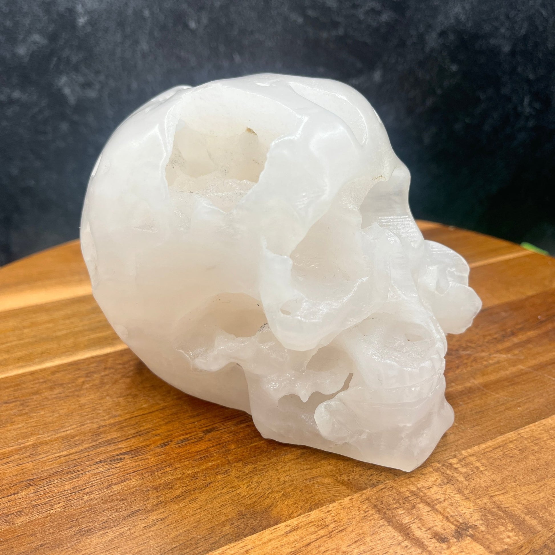 Mangano Calcite Decaying Rose Skull - Sage & Magic