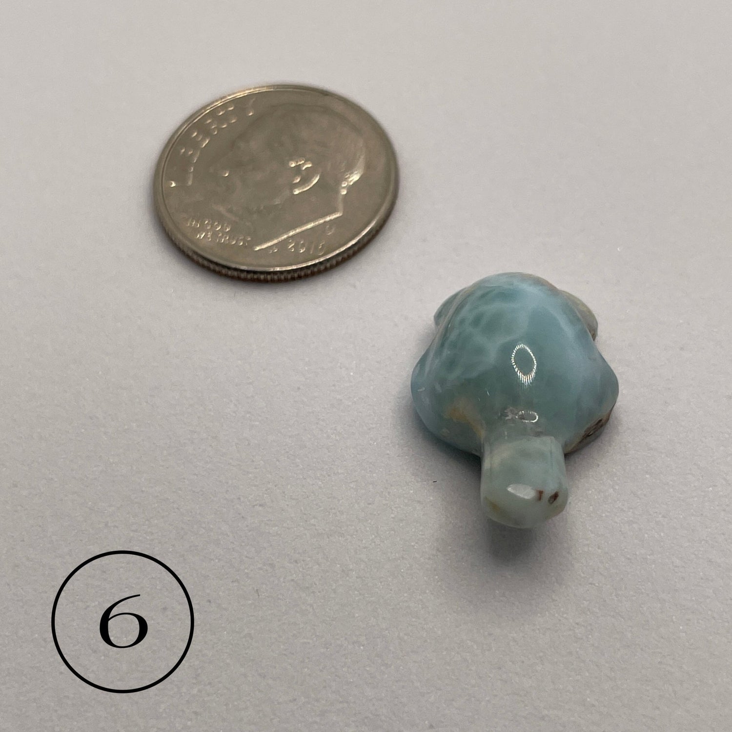 Mini Larimar Turtle Carving - Sage & Magic