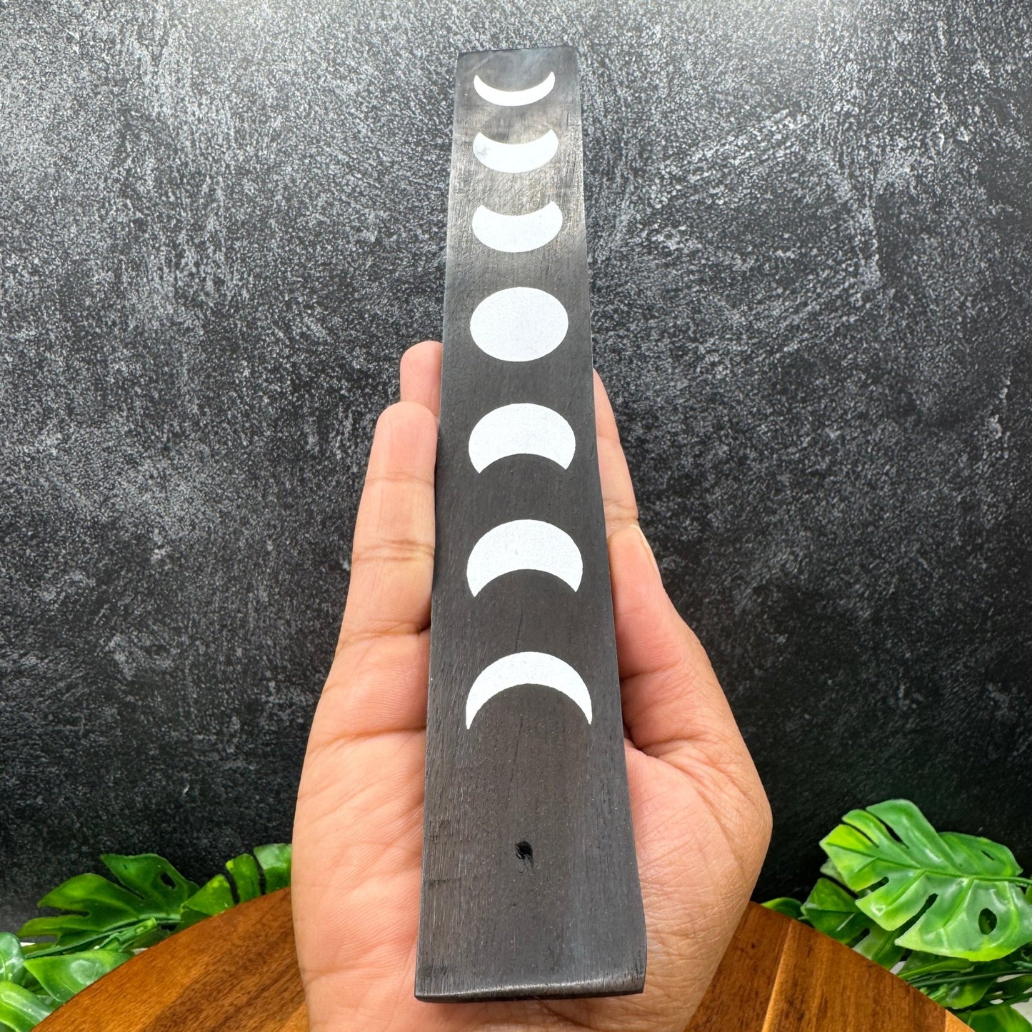 Moon Phase Wooden Incense Holder - Sage & Magic