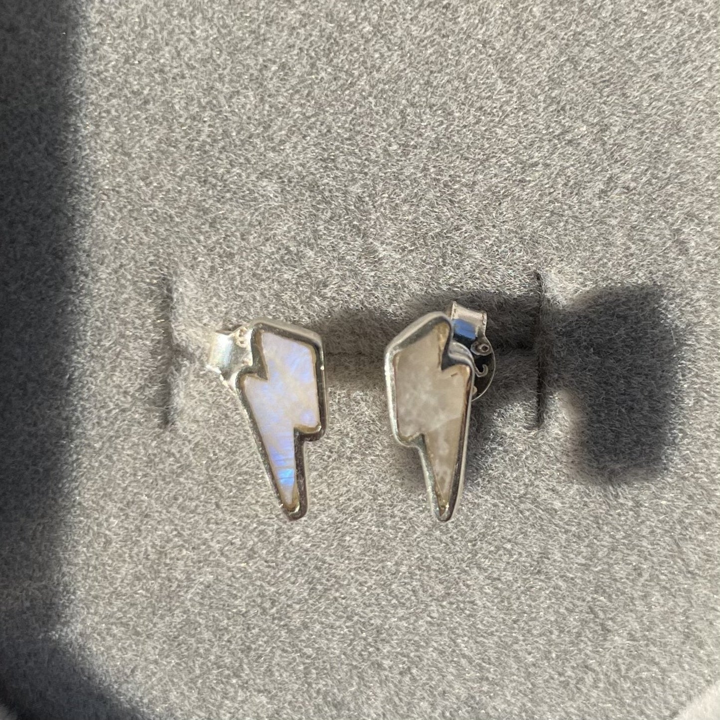 Moonstone S925 Lightning Bolt Earrings - Sage & Magic