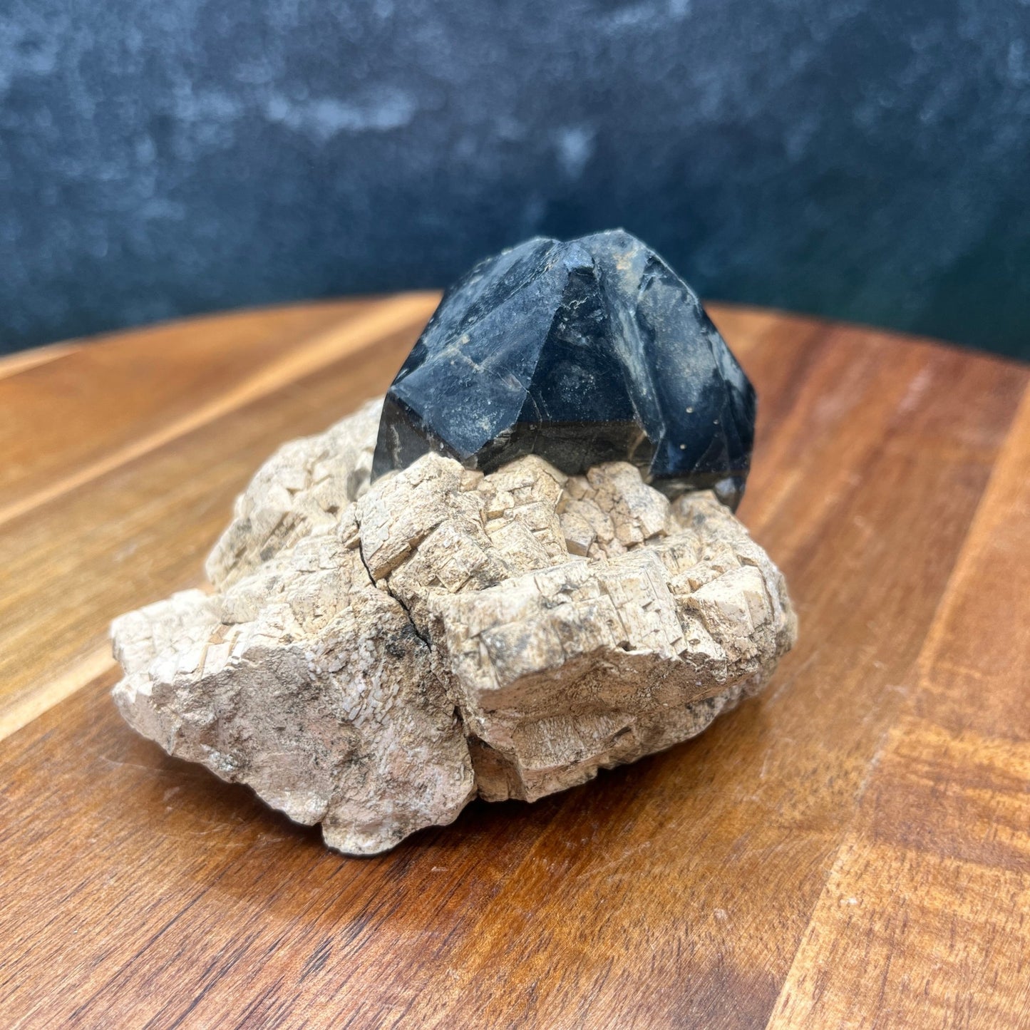 Morion Quartz Cluster in Feldspar - Sage & Magic