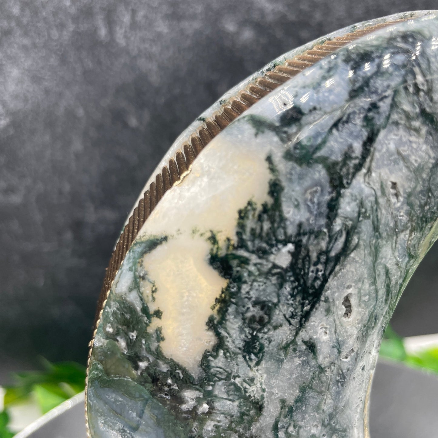 Moss Agate Moon Lamp - Sage & Magic