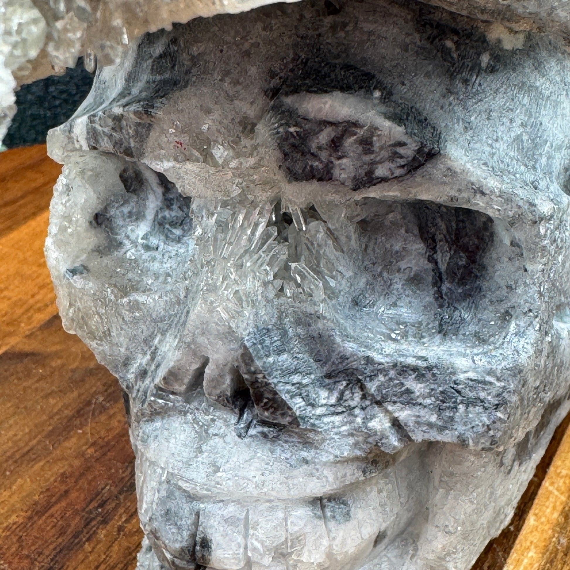 Natural Clear Quartz Cluster Unique Mohawk Skull - Sage & Magic