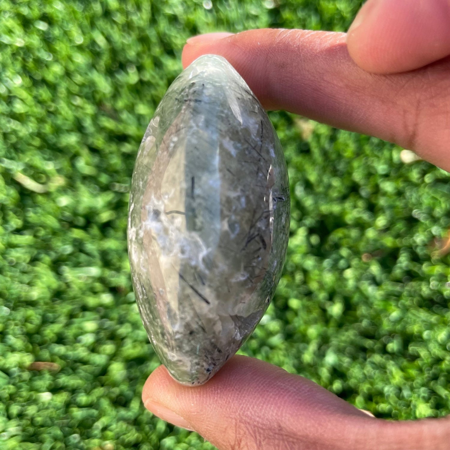 Natural Prehnite Egg Palm - Sage & Magic