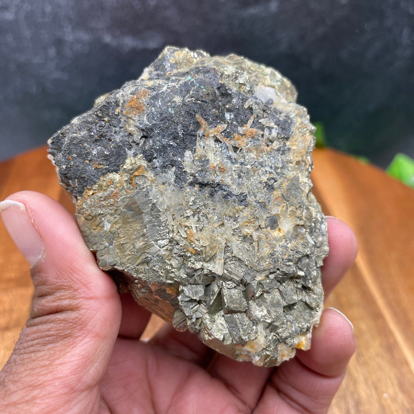 Needle Quartz in Cubic Pyrite Specimen - Sage & Magic