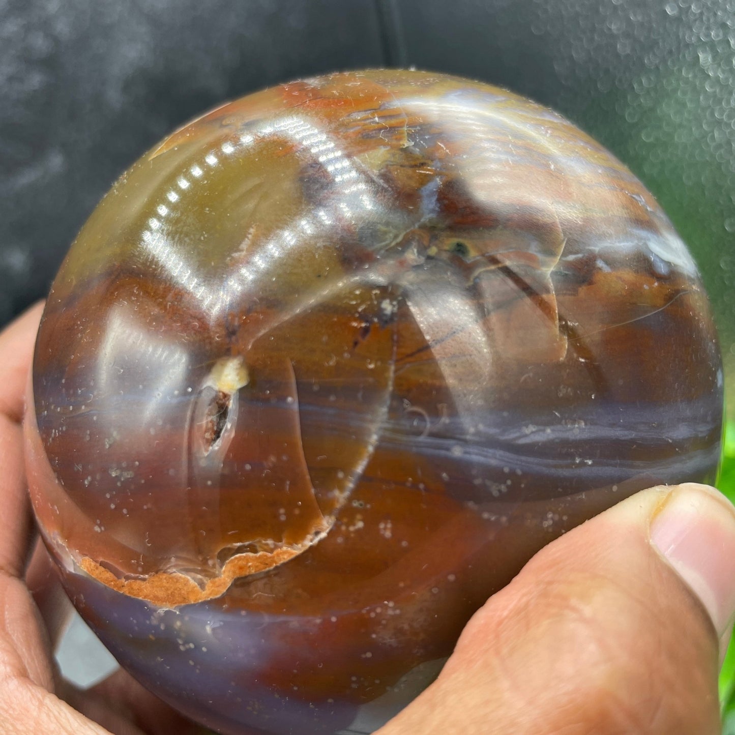 Ocean Jasper Sphere with Blue Chalcedony - Sage & Magic