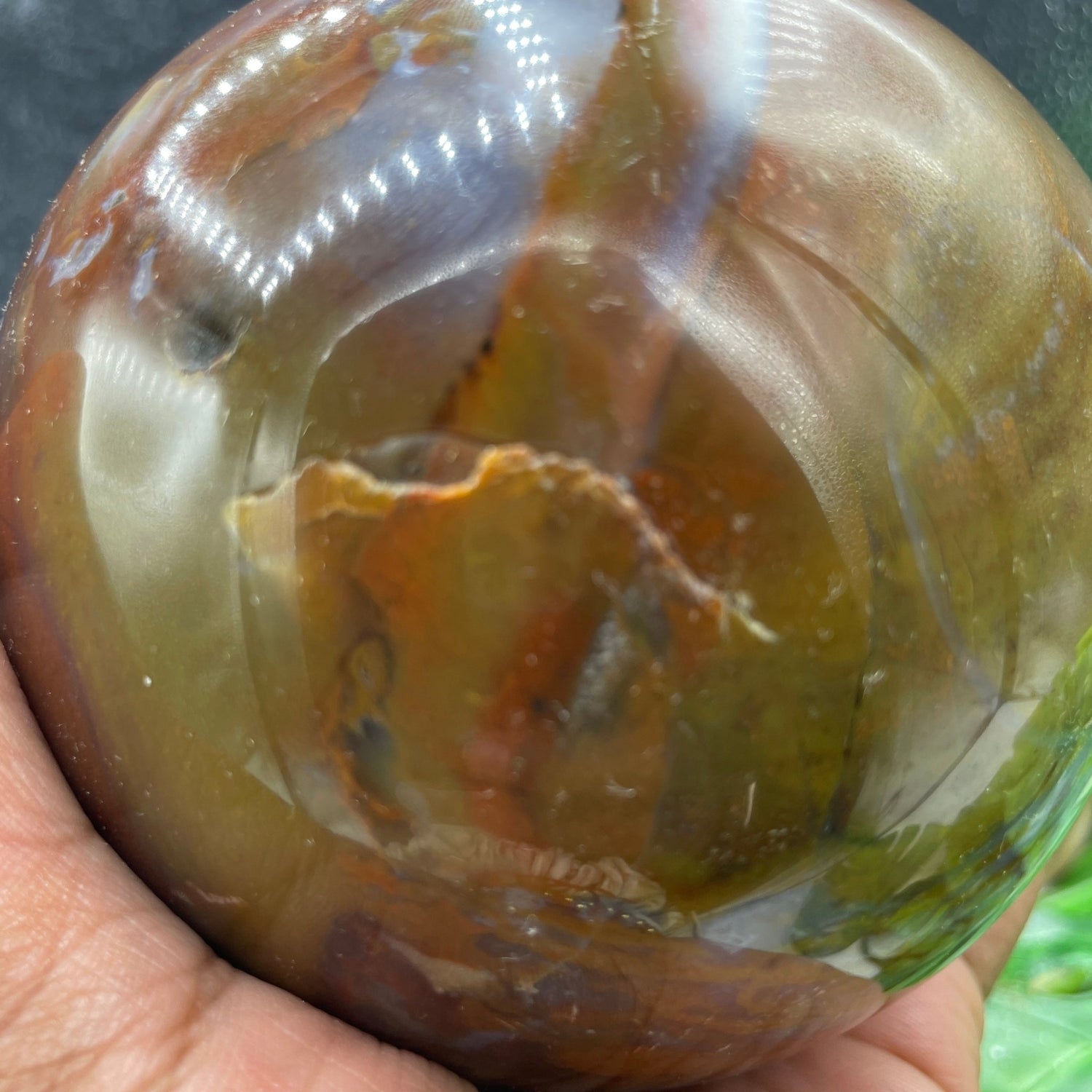 Ocean Jasper Sphere with Blue Chalcedony - Sage & Magic