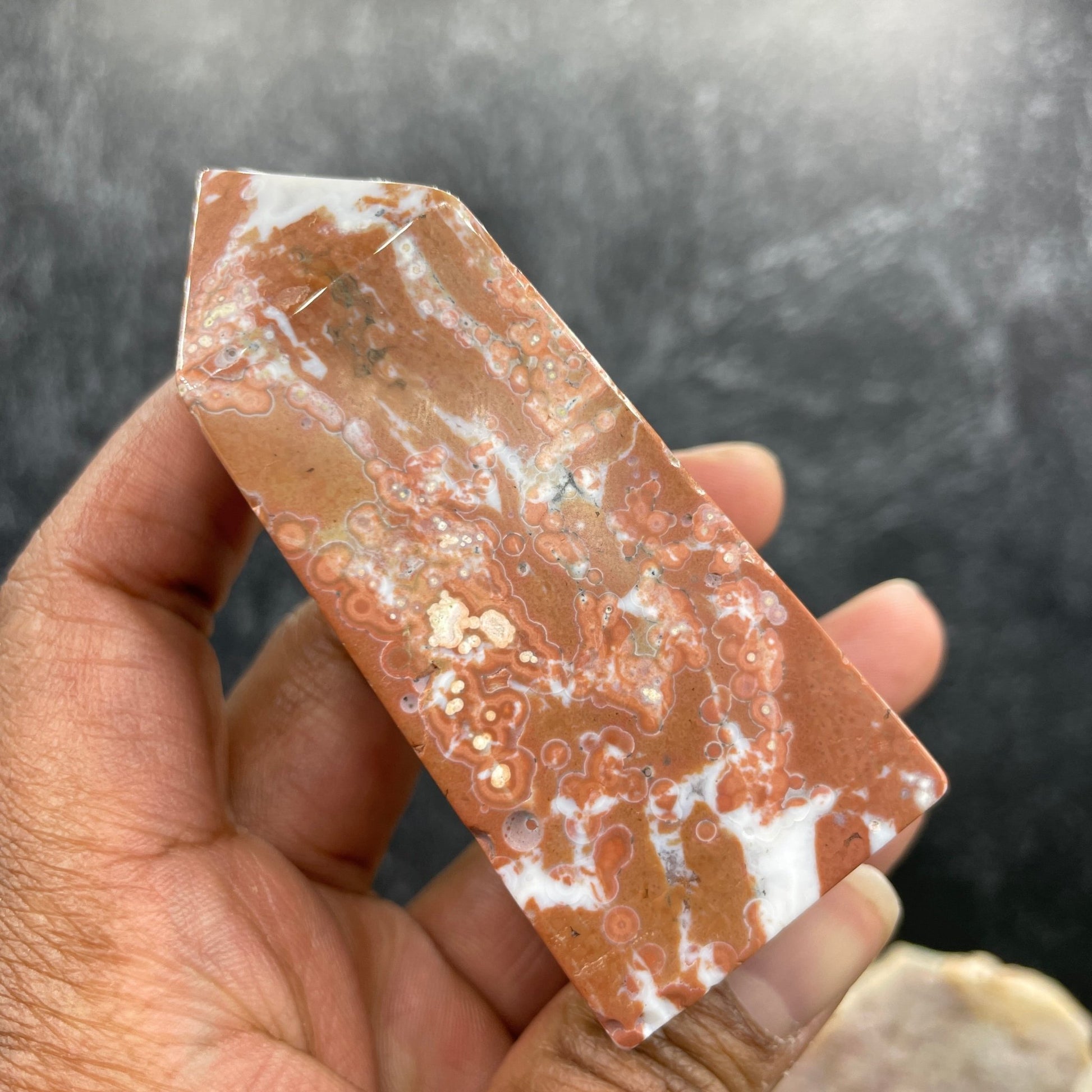 Orbicular Jasper Tower with Black Druzy - Sage & Magic