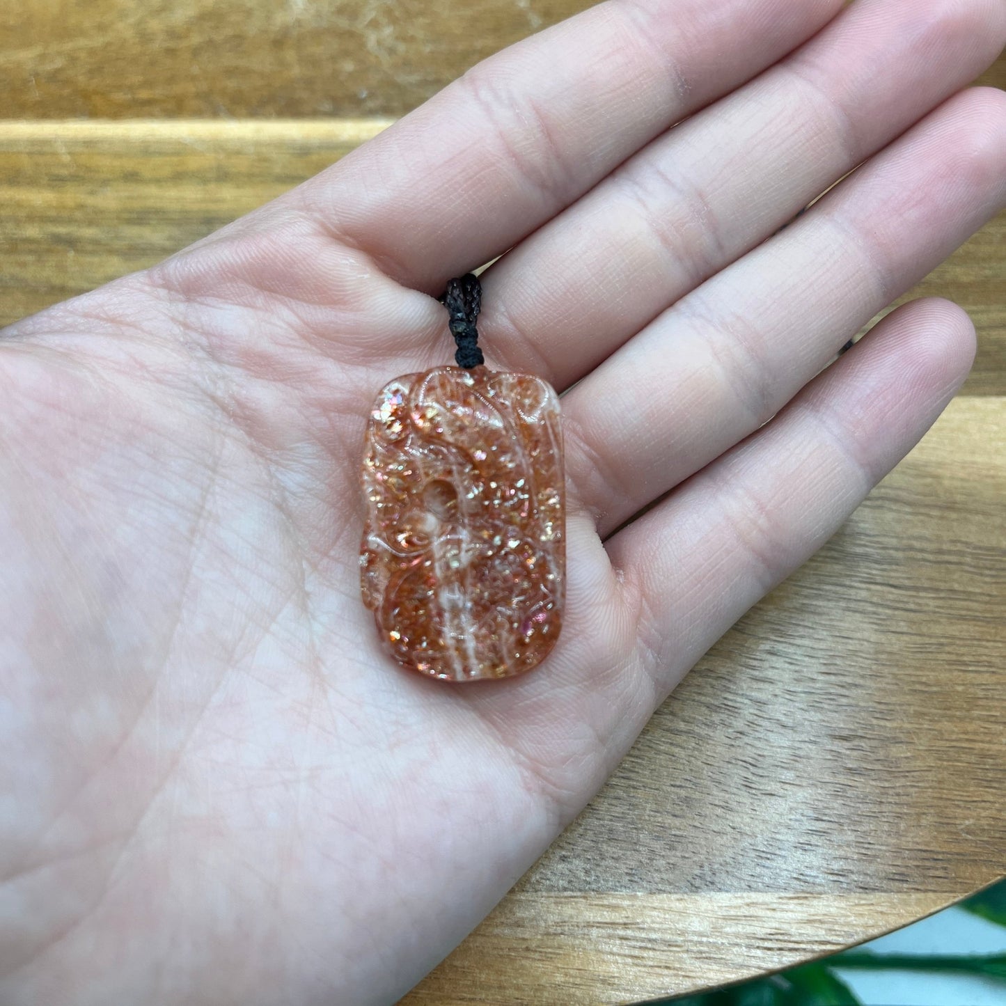 Peacock Rainbow Sunstone Pendant - Sage & Magic