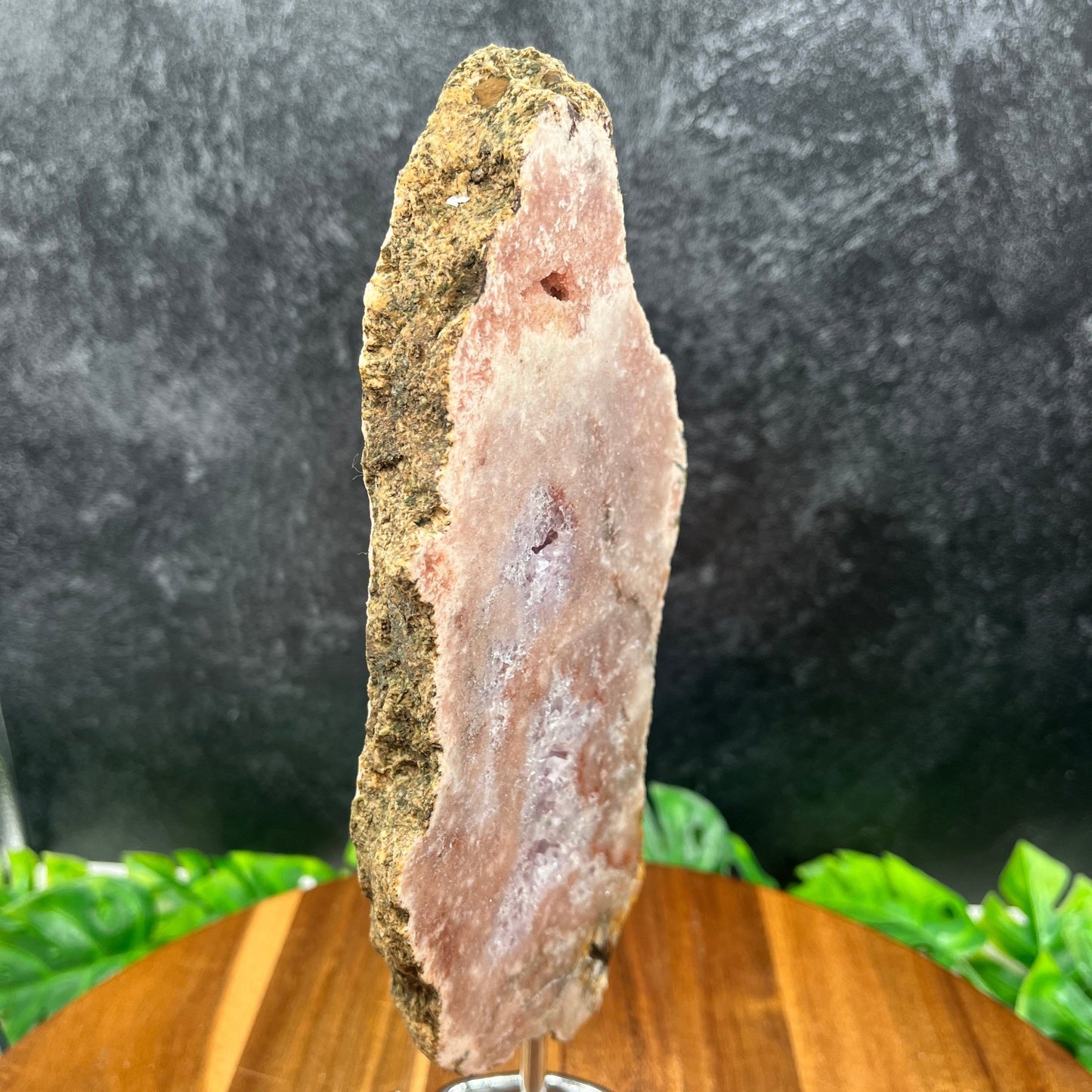 Pink Amethyst Slab on Stand - Sage & Magic