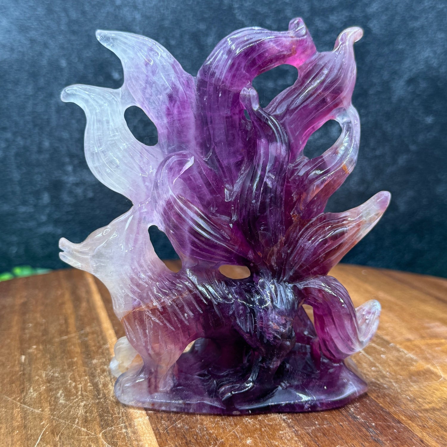 Pink Fluorite Nine Tailed Fox - Sage & Magic