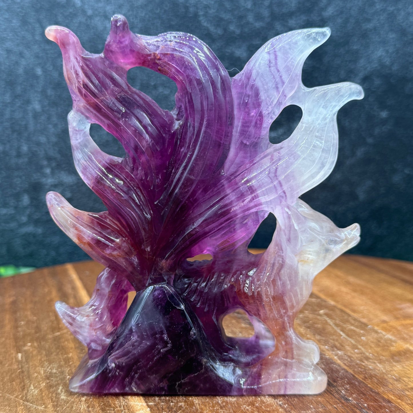 Pink Fluorite Nine Tailed Fox - Sage & Magic