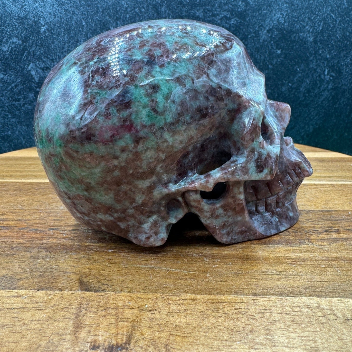 Pink & Green Grossular Garnet Skull - Sage & Magic