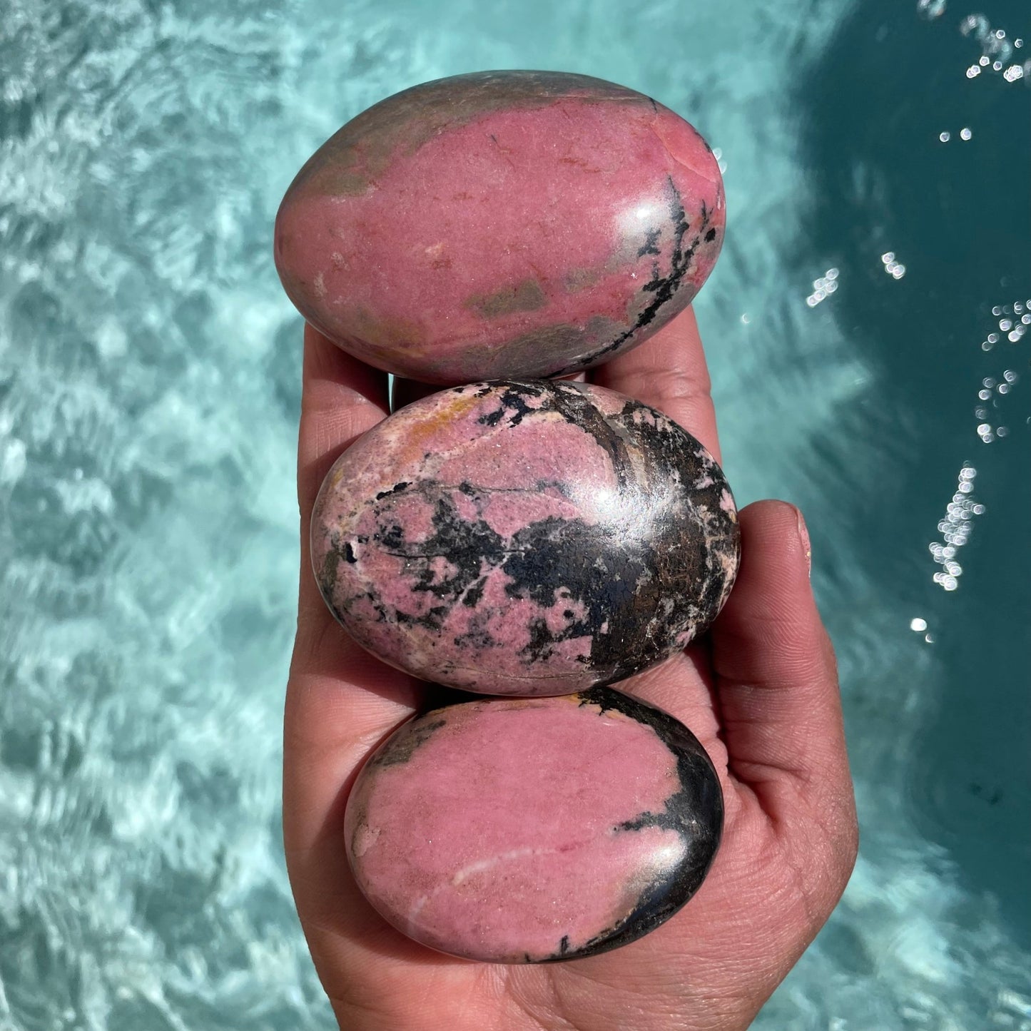 Pink Rhodonite Palm Stone - Sage & Magic