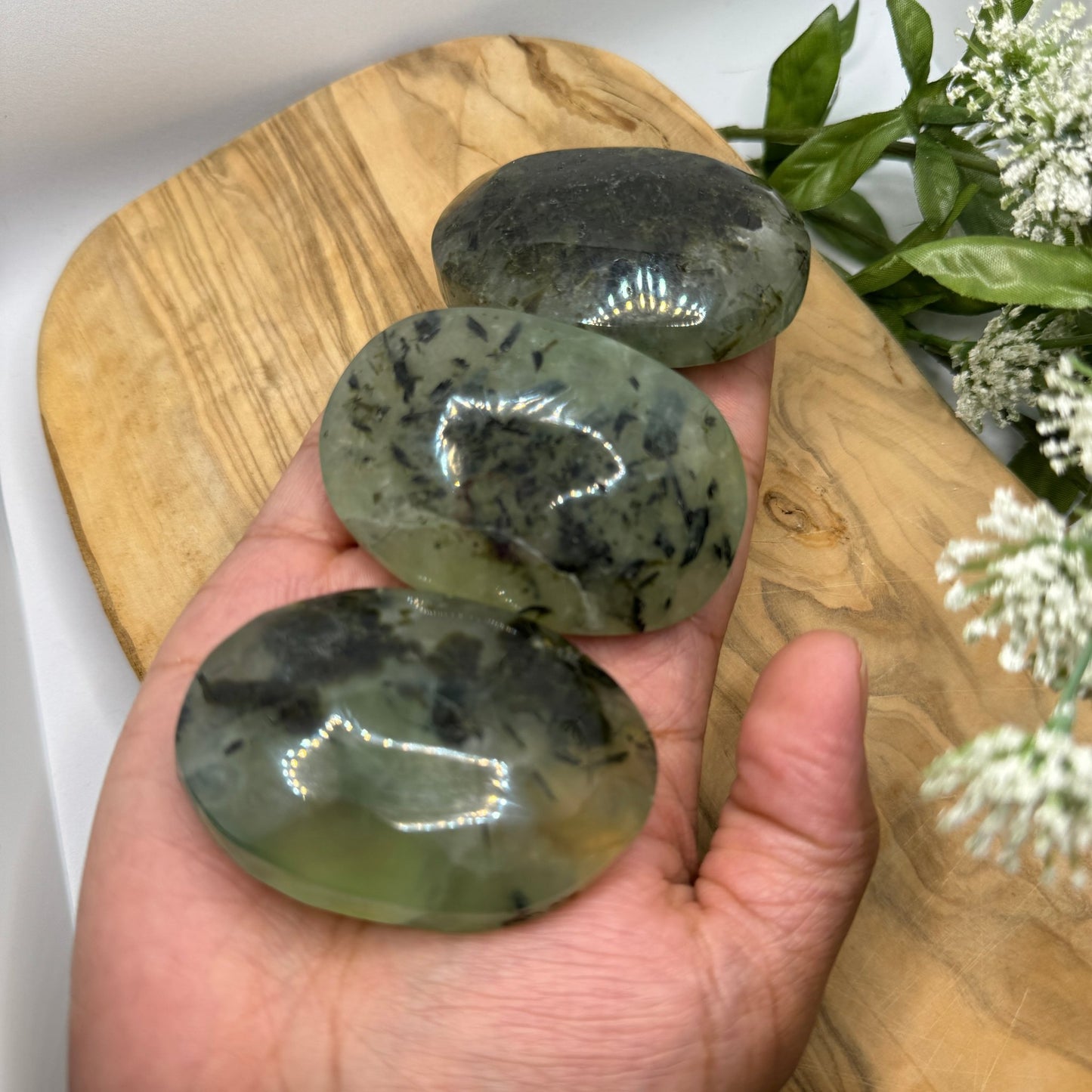 Prehnite and Epidote Palm Stone - Sage & Magic