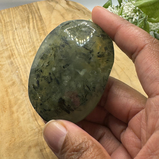 Prehnite and Epidote Palm Stone - Sage & Magic