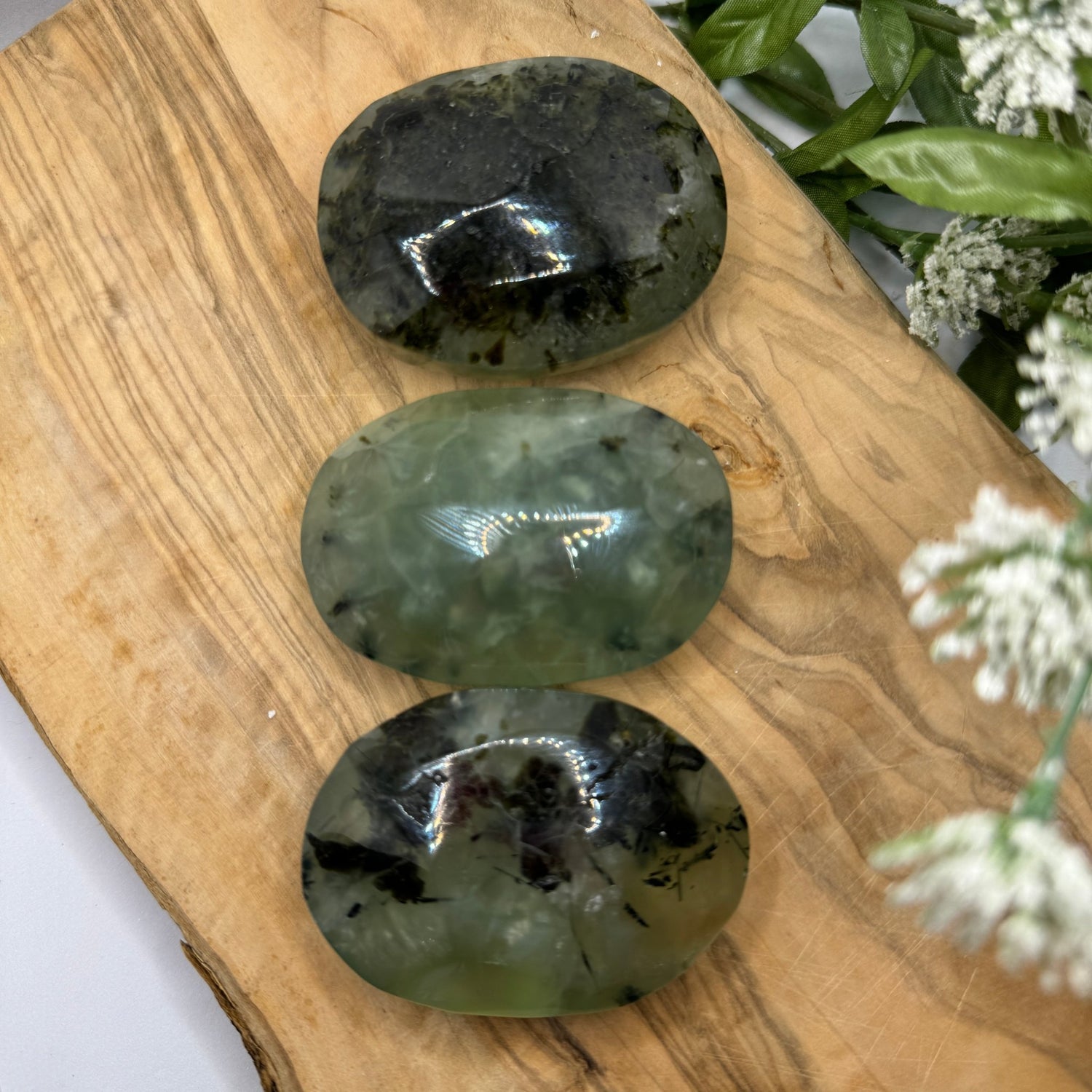 Prehnite and Epidote Palm Stone - Sage & Magic