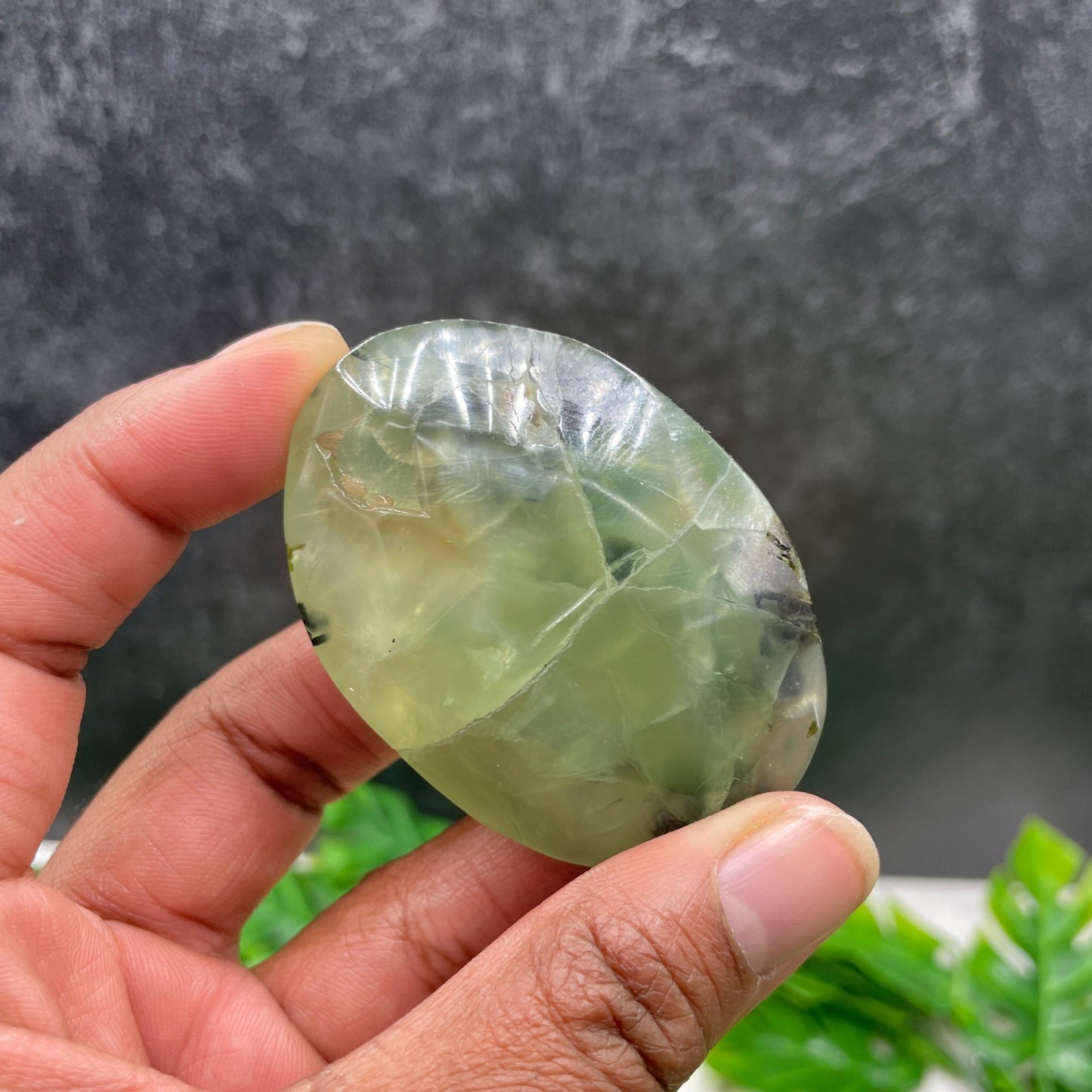 Prehnite Palm Stone - Sage & Magic