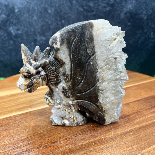 Quartz Cluster Dragon Carving - Sage & Magic