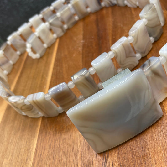 Rare Grey Banded Agate Crystal Belt - Sage & Magic