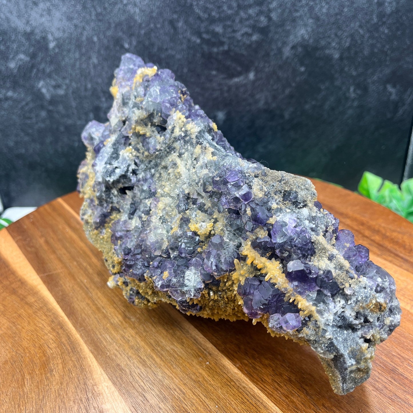 Rare Mimetite on Purple Fluorite Specimen - Sage & Magic