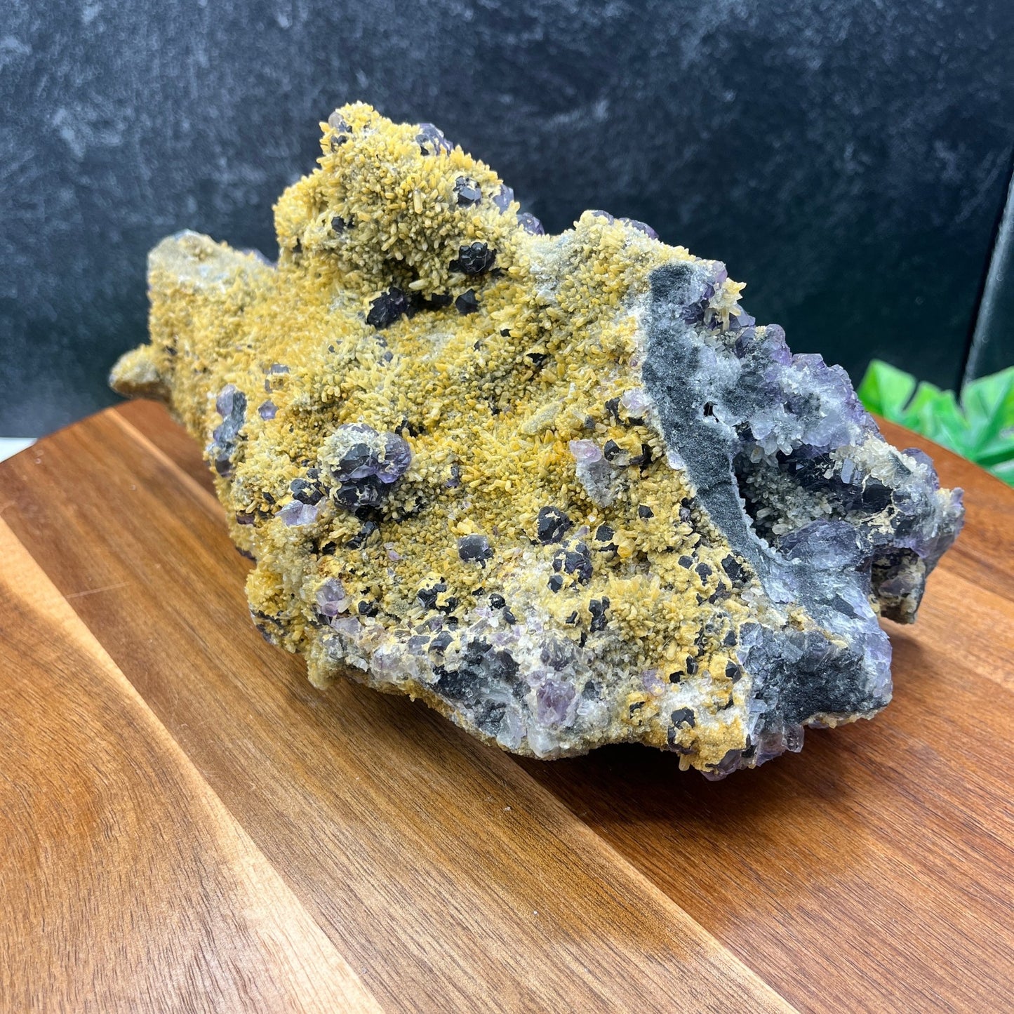 Rare Mimetite on Purple Fluorite Specimen - Sage & Magic