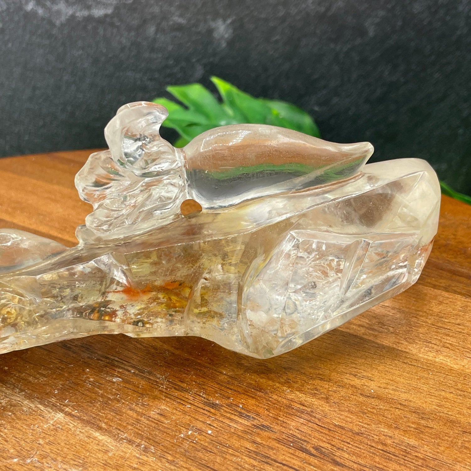 Rare Rabbit and Carrot Clear Quartz Carving - Sage & Magic