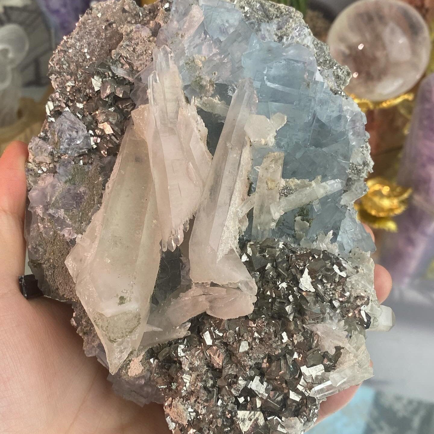 Rare Yaogangxian Fluorite, Clear Quartz, Pyrite, Chlorite and Calcite Specimen - Sage & Magic