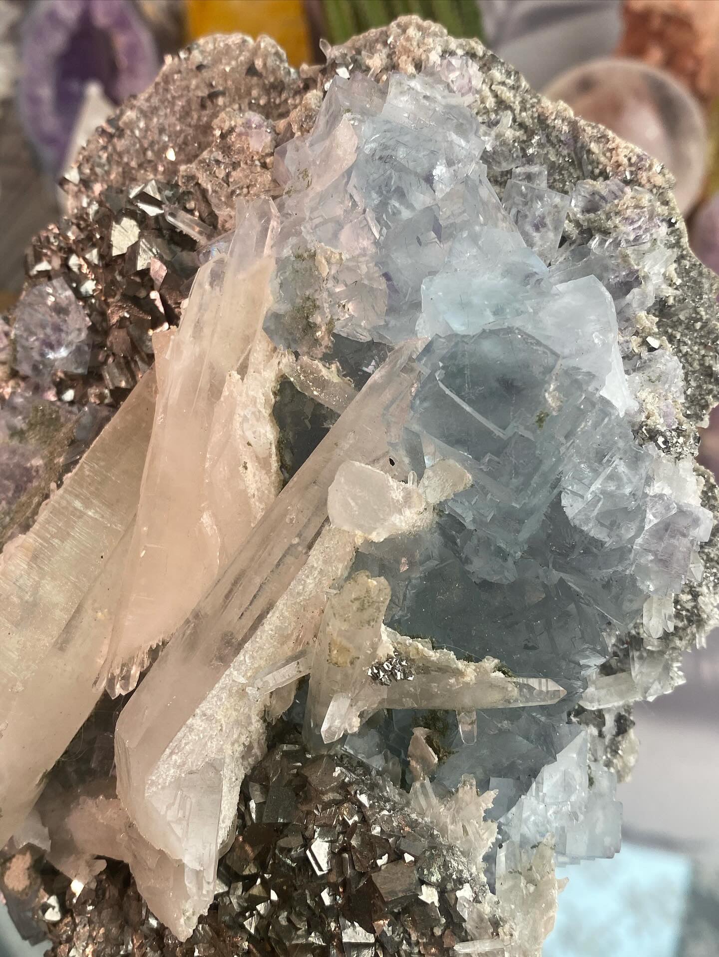 Rare Yaogangxian Fluorite, Clear Quartz, Pyrite, Chlorite and Calcite Specimen - Sage & Magic