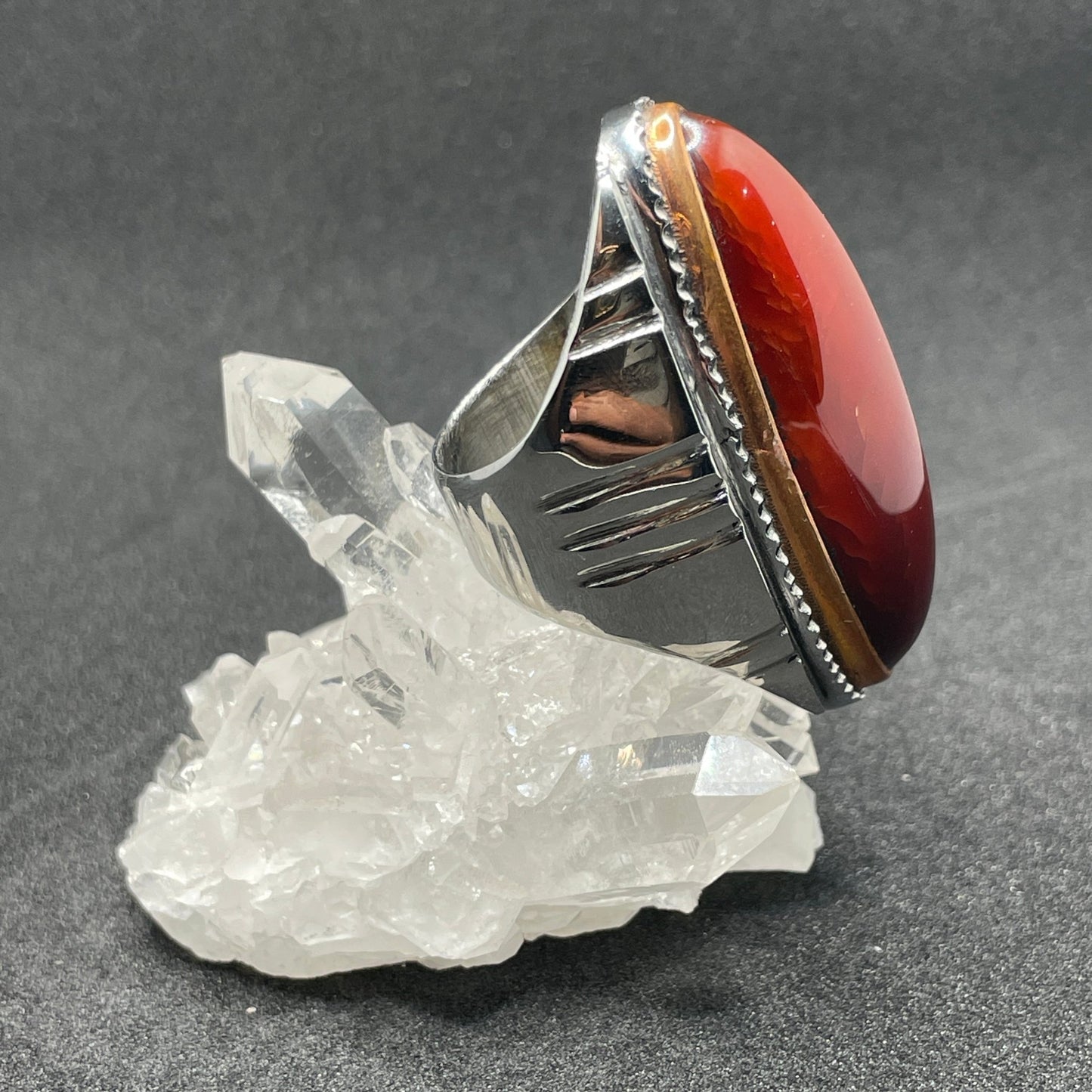 Red Agate Copper & Silver Ring (Sz 9) - Sage & Magic