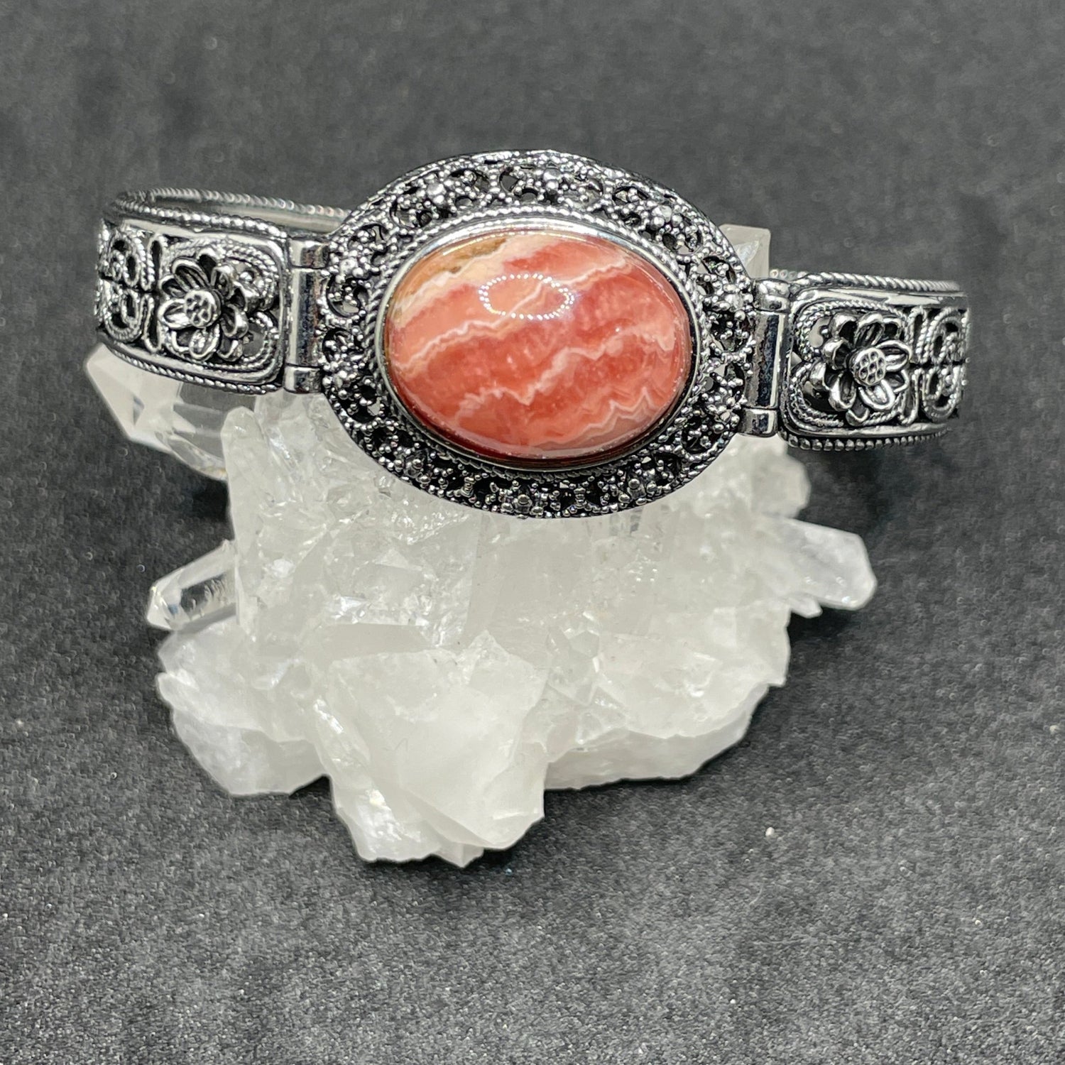 Rhodochrosite Adjustable Plated Copper Bracelet - Sage & Magic