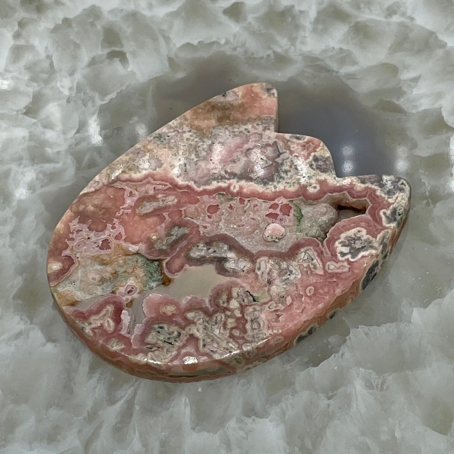 Rhodochrosite Cat Head Carving - Sage & Magic