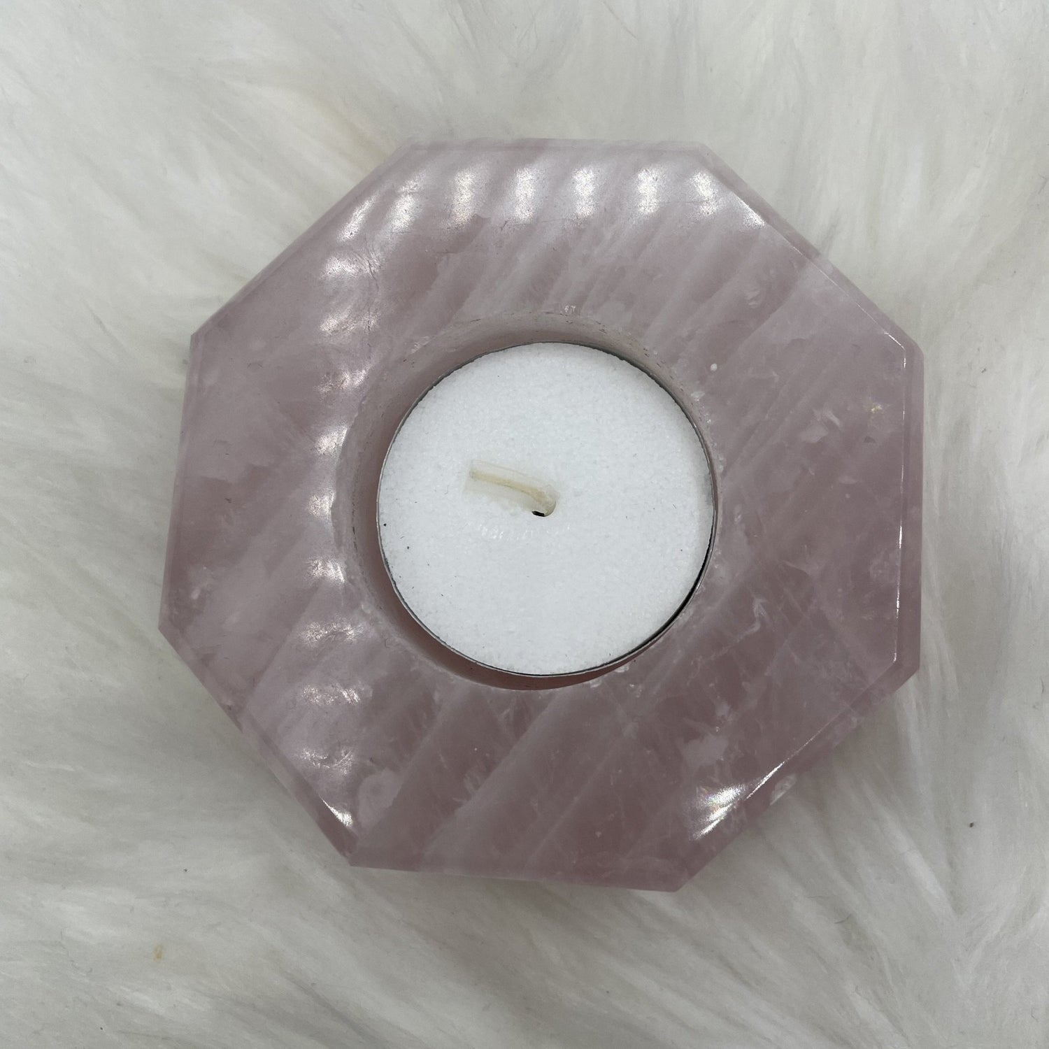 Rose Quartz Candle Holder - Sage & Magic